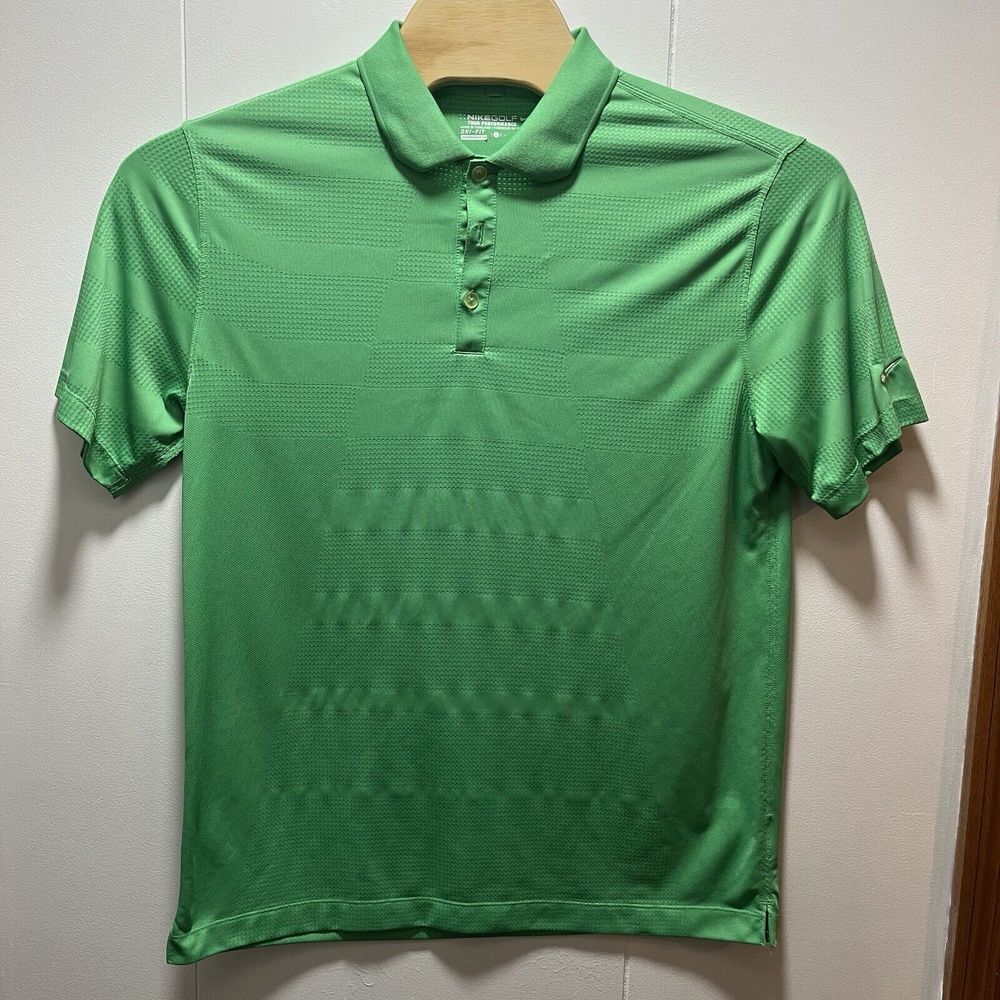 Men's Nike Golf Tour Performance Polo Shirt Mens Size Large Green Short Sleeve